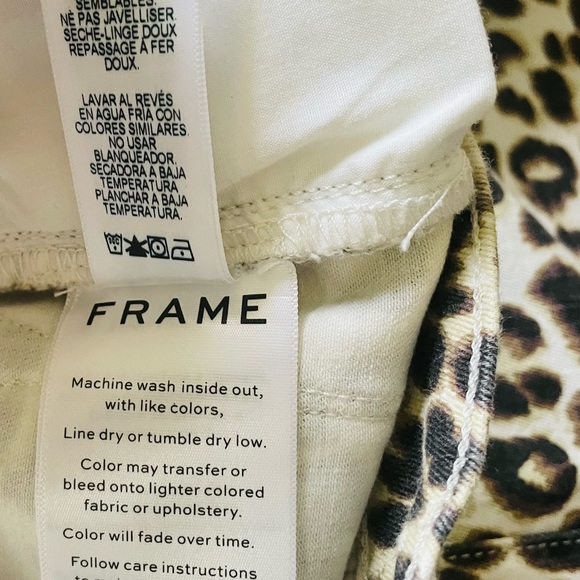 New! FRAME Denim ALI High Rise Skinny Leopard Cigarette Pants Size 25 - Picture 8 of 9